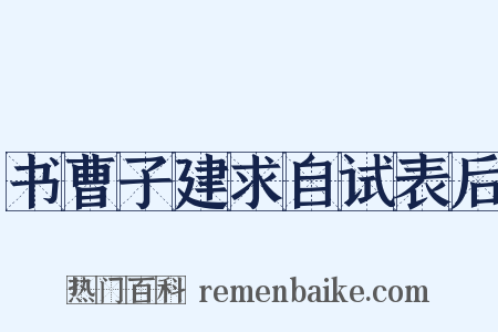 书曹子建求自试表后是什么意思的图片